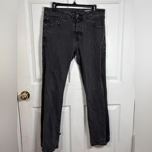 DC Skateboard Jean Men’s 32x32 Denim Straight Stretch Y2K Button Fly Black Faded